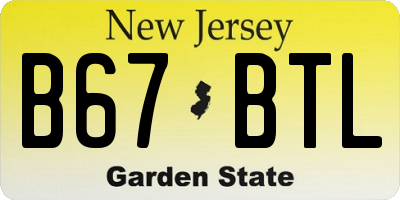 NJ license plate B67BTL