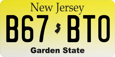 NJ license plate B67BTO
