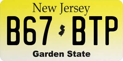 NJ license plate B67BTP