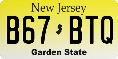 NJ license plate B67BTQ