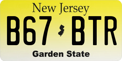 NJ license plate B67BTR