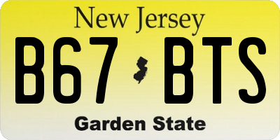 NJ license plate B67BTS