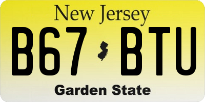 NJ license plate B67BTU