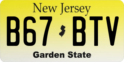 NJ license plate B67BTV