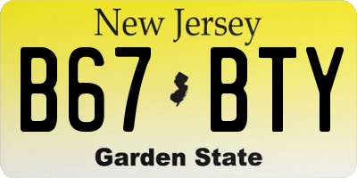 NJ license plate B67BTY
