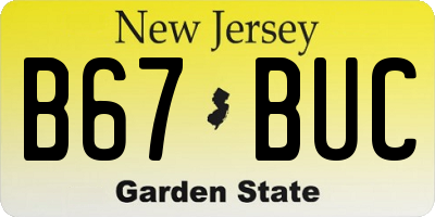 NJ license plate B67BUC
