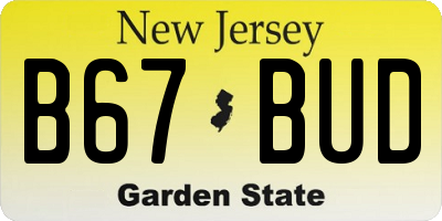 NJ license plate B67BUD