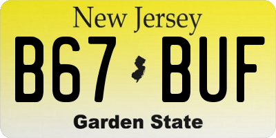 NJ license plate B67BUF