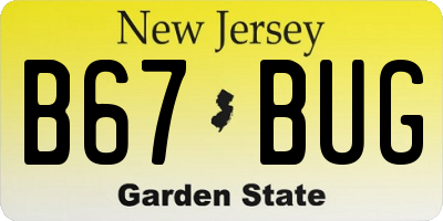 NJ license plate B67BUG