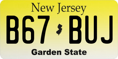 NJ license plate B67BUJ