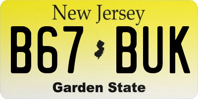 NJ license plate B67BUK