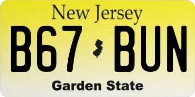 NJ license plate B67BUN