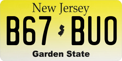 NJ license plate B67BUO