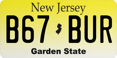NJ license plate B67BUR
