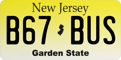 NJ license plate B67BUS