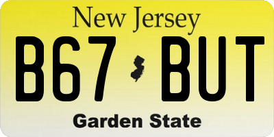 NJ license plate B67BUT
