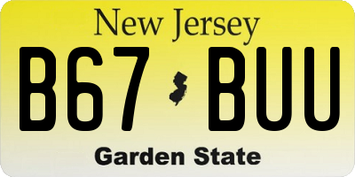 NJ license plate B67BUU