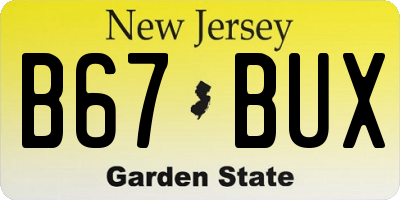NJ license plate B67BUX