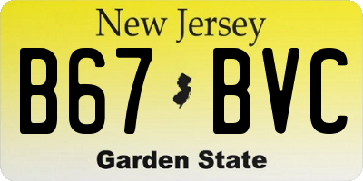 NJ license plate B67BVC