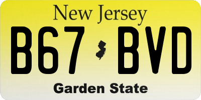 NJ license plate B67BVD