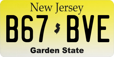 NJ license plate B67BVE