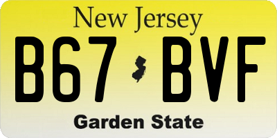 NJ license plate B67BVF
