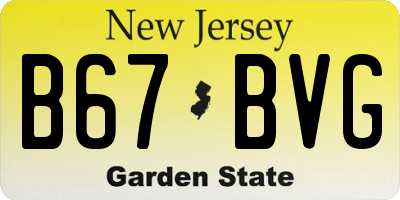 NJ license plate B67BVG