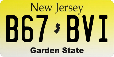 NJ license plate B67BVI