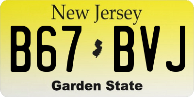 NJ license plate B67BVJ