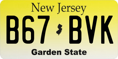 NJ license plate B67BVK