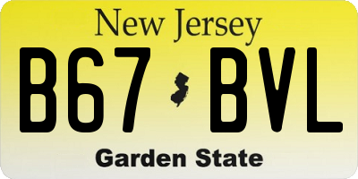NJ license plate B67BVL