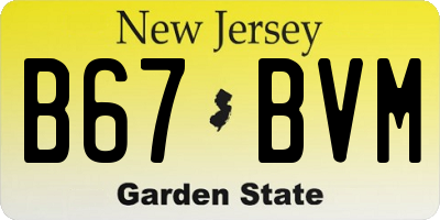 NJ license plate B67BVM
