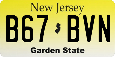 NJ license plate B67BVN