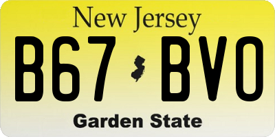 NJ license plate B67BVO