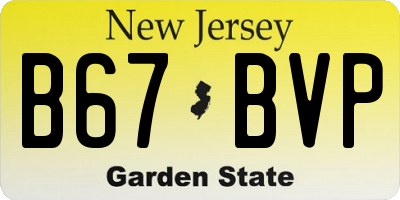 NJ license plate B67BVP