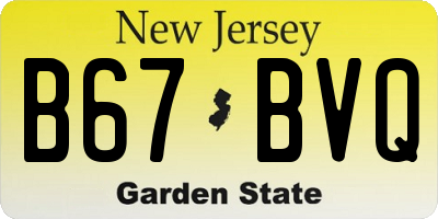 NJ license plate B67BVQ