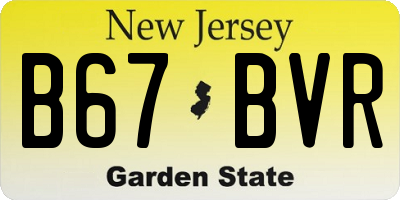 NJ license plate B67BVR