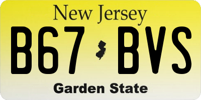 NJ license plate B67BVS