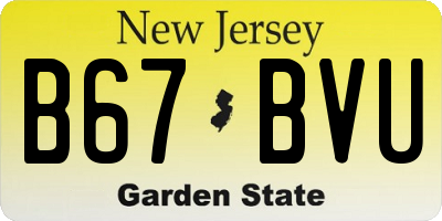 NJ license plate B67BVU