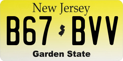 NJ license plate B67BVV