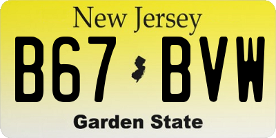 NJ license plate B67BVW
