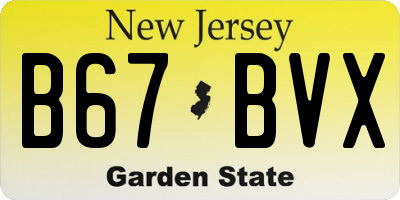 NJ license plate B67BVX