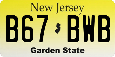 NJ license plate B67BWB