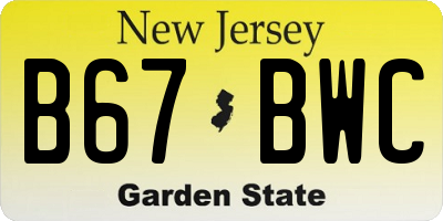 NJ license plate B67BWC