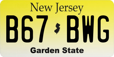 NJ license plate B67BWG