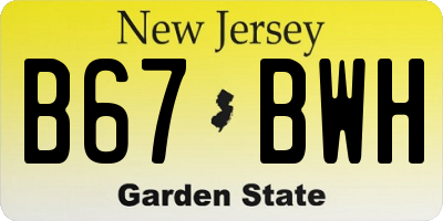 NJ license plate B67BWH