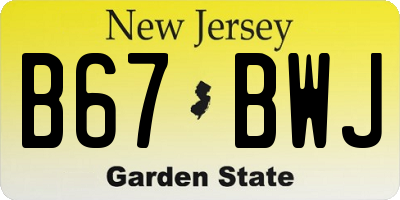 NJ license plate B67BWJ