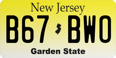 NJ license plate B67BWO