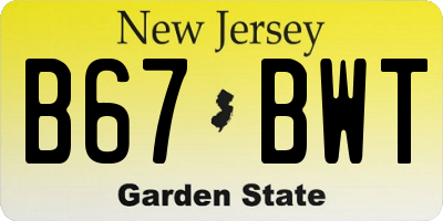NJ license plate B67BWT