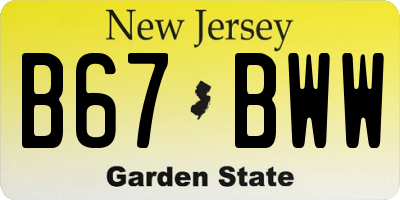 NJ license plate B67BWW